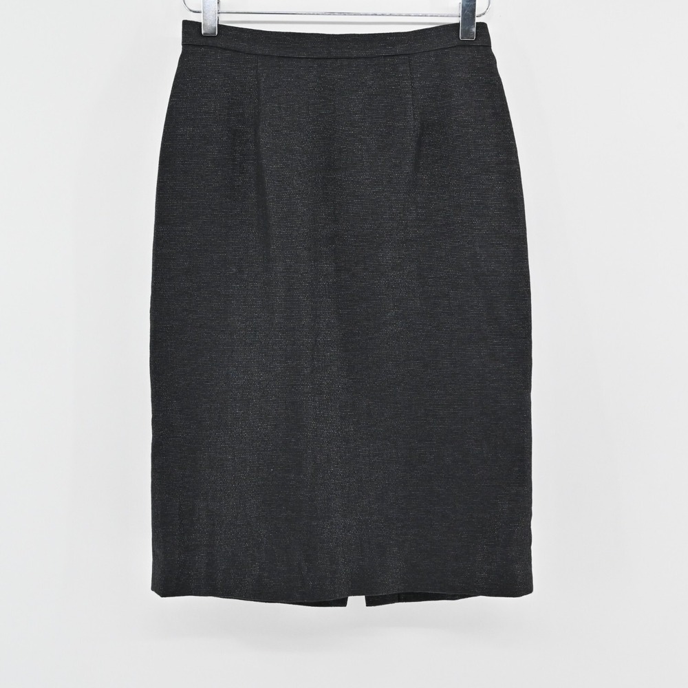 BADGLEY MISCHKA Skirt Sz S Black Gray Tweed Pencil Quiet Luxury Corpcore Capsule